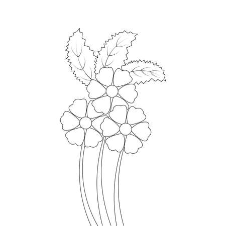 vector flower design with stroke black line art blooming flourish hand drawingのイラスト素材