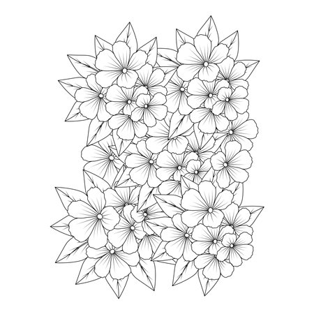 luxury doodle style illustration of decorative relaxation flower artwork drawingのイラスト素材