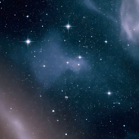 deep astrological and beautiful background with cosmic glowing starsの素材