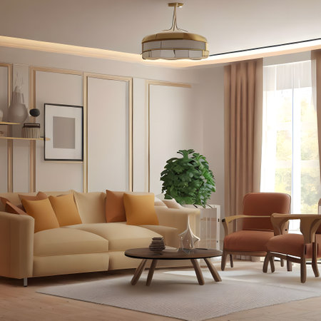 luxurious drawing room interior with luxurious furnitureの素材