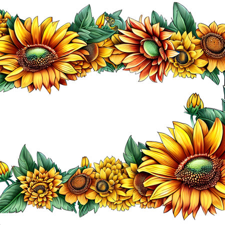 beautiful greeting or invitation card with blossomed sunflower decorationの素材
