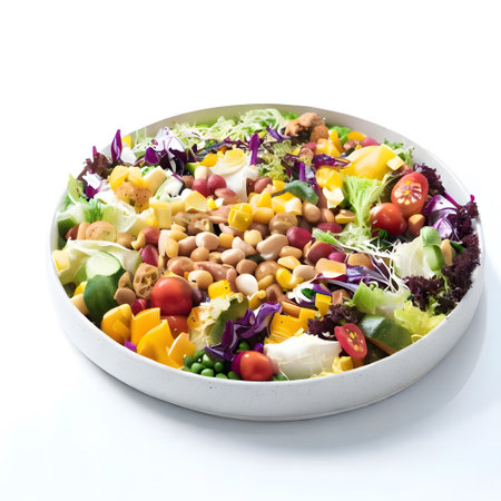 Delicious salad plate with colorful salad ingredientsの素材