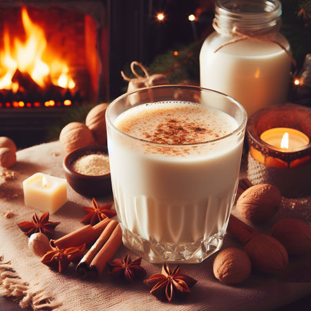 Winter night delight with creamy eggnogの素材