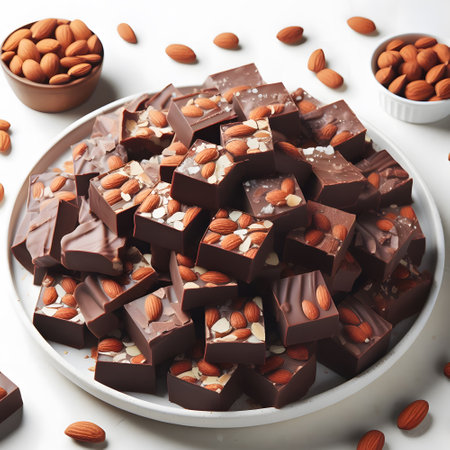 Chocolate almond fudge for mouthwatering chocolate temptationの素材