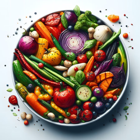 Vibrant plate of roasted delightsの素材