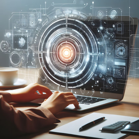 Fushion of digital technology and creativity with AI art conceptの素材