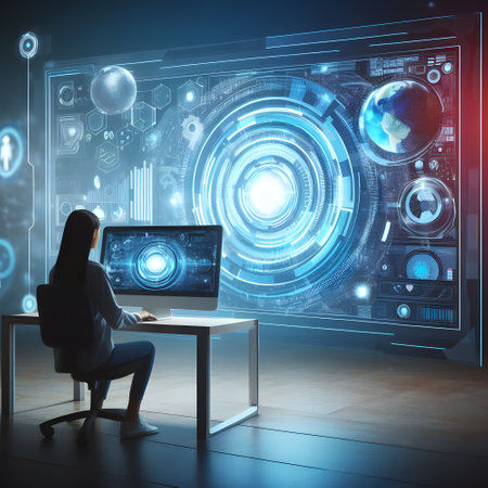 Fushion of digital technology and creativity with AI art conceptの素材