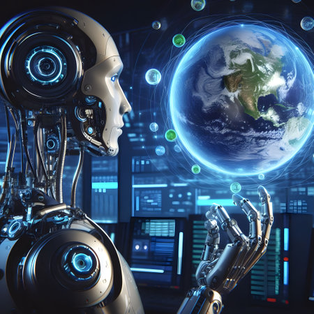 Humanoid innovations in the digital future with robotic personの素材