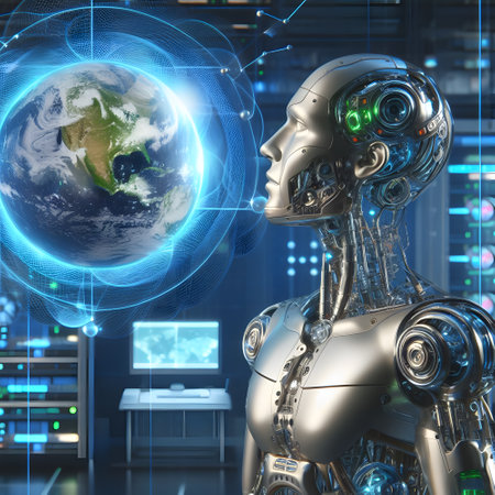 Humanoid innovations in the digital future with robotic personの素材