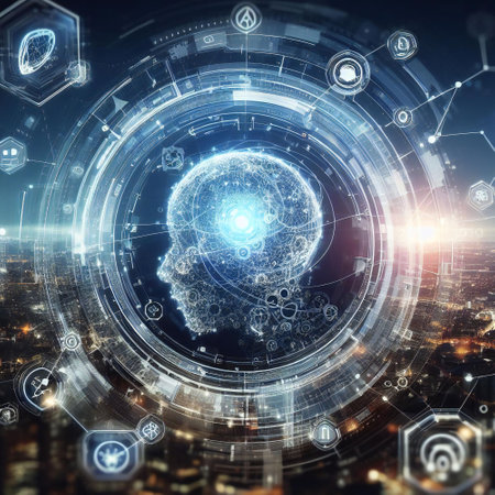 Digital futuristic world with A I technologyの素材