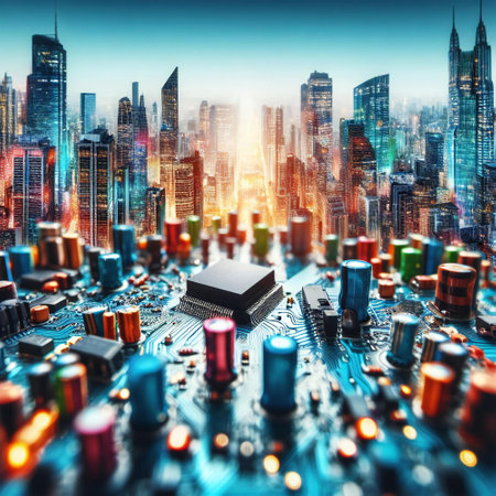 Creative design of technical background in digital worldの素材