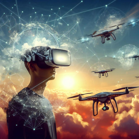 Future Visionaries with AI and VR Glasses Revolutionizing Interactionの素材