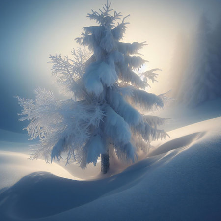 Peaceful ambiance of winter with frozen tranquilityの素材