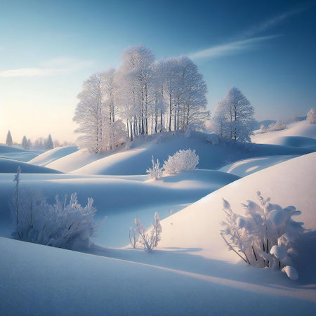 Tranquil beauty and flawless design converge of serene winter settingの素材