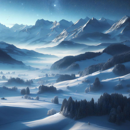 Wallpaper of beautiful winter wonderland with snow covered treesの素材