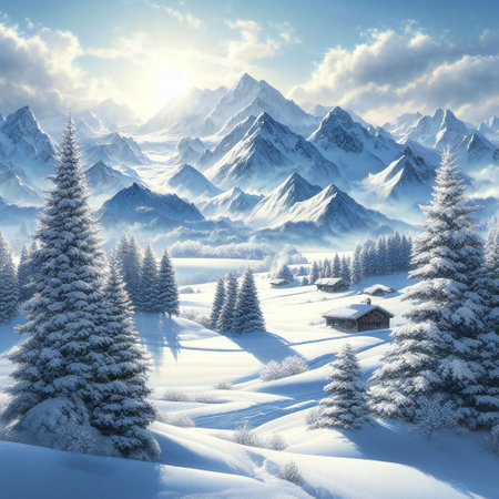 Arctic charm and pristine perfection in snowy elegance wallpaperの素材