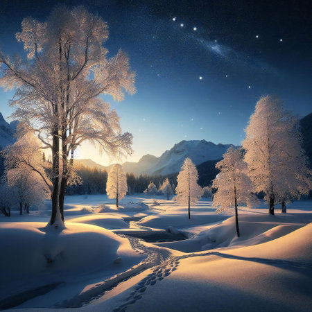 Frozen magic with high fidelity winter sceneの素材