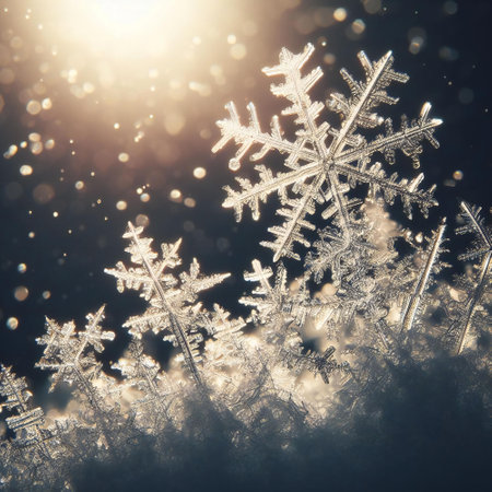 Snowfall art transforms the landscape into a tranquil scene of natural eleganceの素材