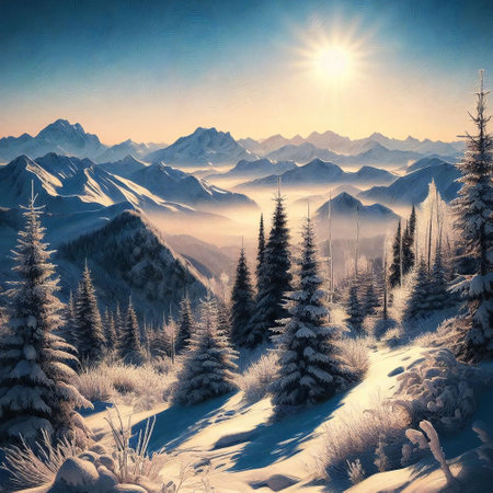 Tranquil snowscapes for capturing natures frozen beautyの素材