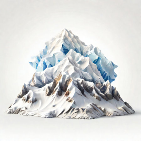 Isolated snow peak with serene winter minimalist viewの素材