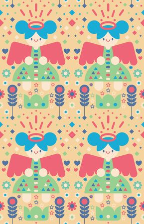 Gorgeous Angel endless patternのイラスト素材