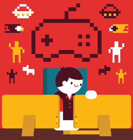 Person has a video conference on their pcのイラスト素材