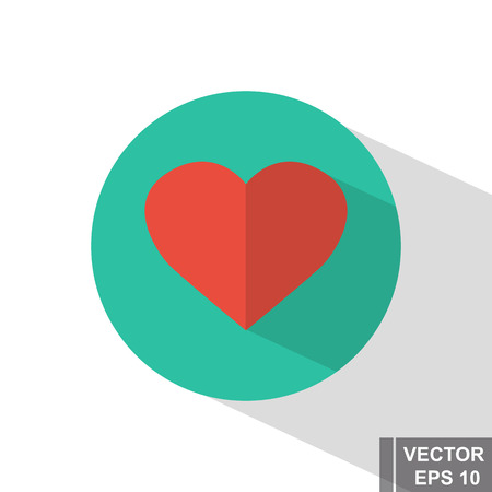 Heart isolated on white background. Icon. Love. Modern flat style.のイラスト素材