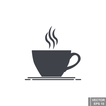 cup contour. Silhouette. The black. Icon. Flat style.のイラスト素材