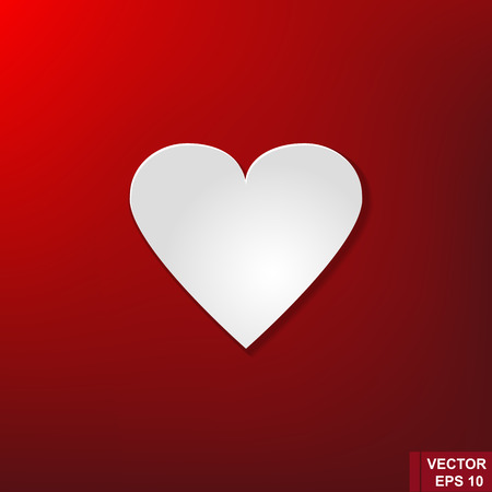 Heart isolated on red background. Icon. Love. Modern flat style.のイラスト素材