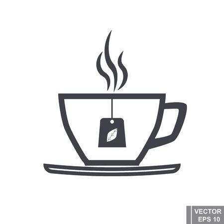 cup contour. Silhouette. The black. Icon. Flat style.のイラスト素材