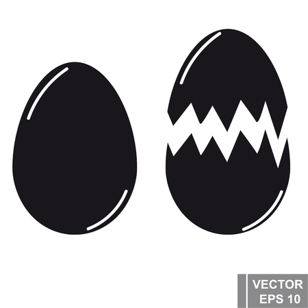 Egg. Icon. Black silhouette. For your design.のイラスト素材