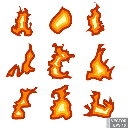 Flame. fire flat style. Smoke. Bonfire. For your design.のイラスト素材
