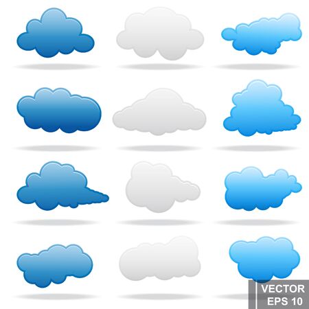 Cloud. Set. Sky. Weather. For your design.のイラスト素材