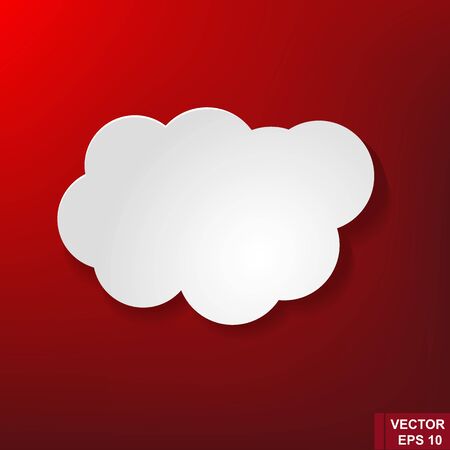 White cloud on a red background. Weather. For your design.のイラスト素材