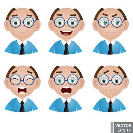 Human Emotions. Young guy. Mood. Avatar. For your designのイラスト素材