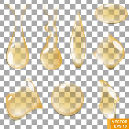 Water drops. Realistic spray. Liquid. Transparent background. For your design.のイラスト素材