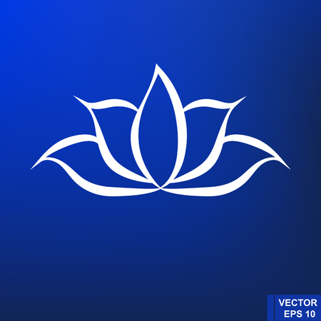 Icon lotus isolated on blue background. Relax. Spa treatments.のイラスト素材