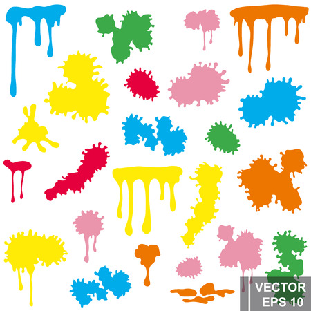 A set of colored ink blots. Spot. Negligence. For your design.のイラスト素材