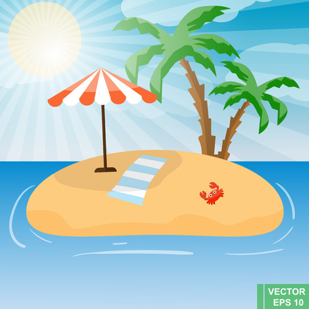 Summer landscape. Island. Palma. Sea. Vacation. For your design.のイラスト素材