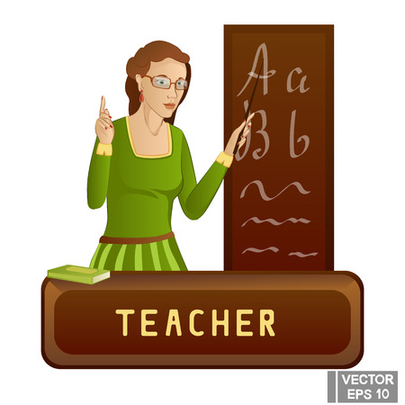 Vector illustration of a teacher leading a lessonのイラスト素材