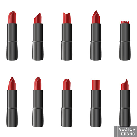 Lipstick. Set. Icon. Fashion and beauty. For your design.のイラスト素材