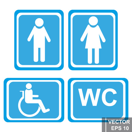 Toilet signs. Pointer. Man. Female. Public place. For your design.のイラスト素材