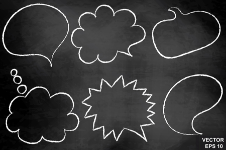 Bubbles. Line. Conversation. On the chalkboard. For your designのイラスト素材