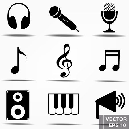 Notes. Set. Music. Sounds. For your design.のイラスト素材