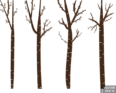 Tree. Trunk. Silhouette. The icon. For your design.のイラスト素材
