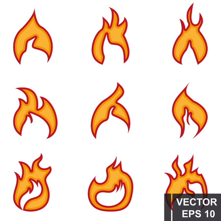 Flame. fire flat style. Smoke. Bonfire. For your design.のイラスト素材