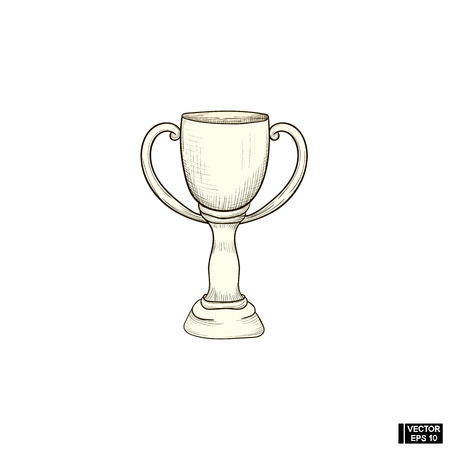 Icon sports cup for rewarding. Sketch cup hand draw.のイラスト素材