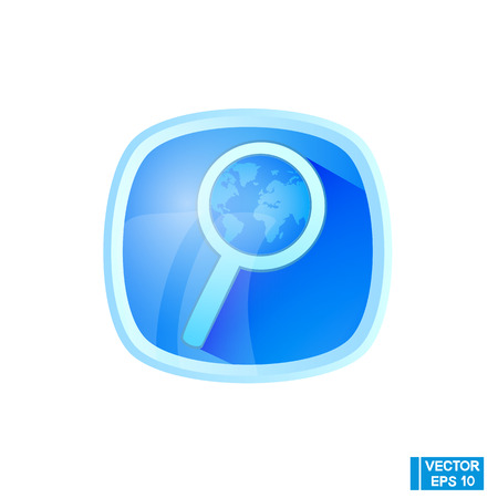 Vector image. Oblimate search icon. Isolated object magnifying glass.のイラスト素材