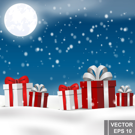 Gifts. Box. Festive packaging. New Year's and Christmas. Recreationのイラスト素材