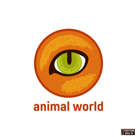 Vector image. Icon of the animal's eyes. Live nature. Animal world icon.のイラスト素材